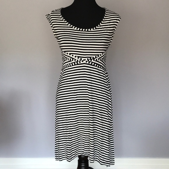 max studio black and white dress